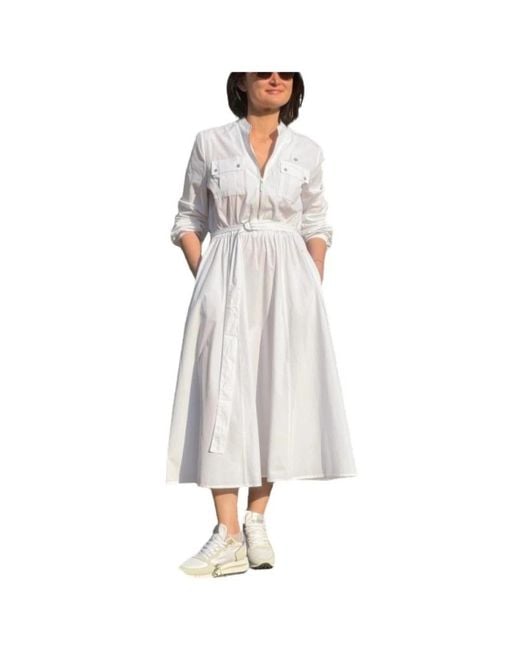 Aeronautica Militare White Midi Dresses