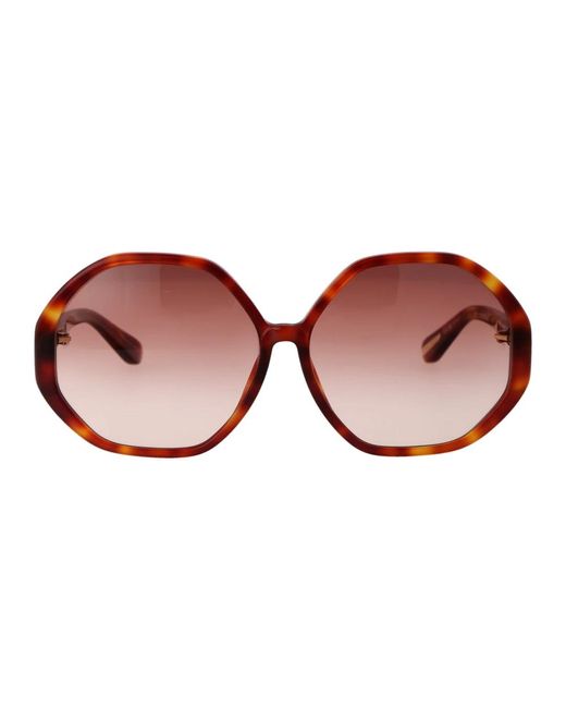 Linda Farrow Brown Stylische sonnenbrille mit paloma design