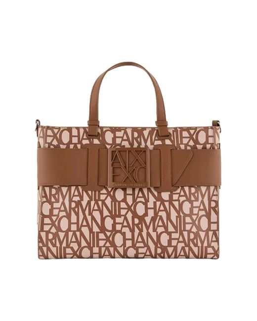 Armani Exchange Brown Tote Bags