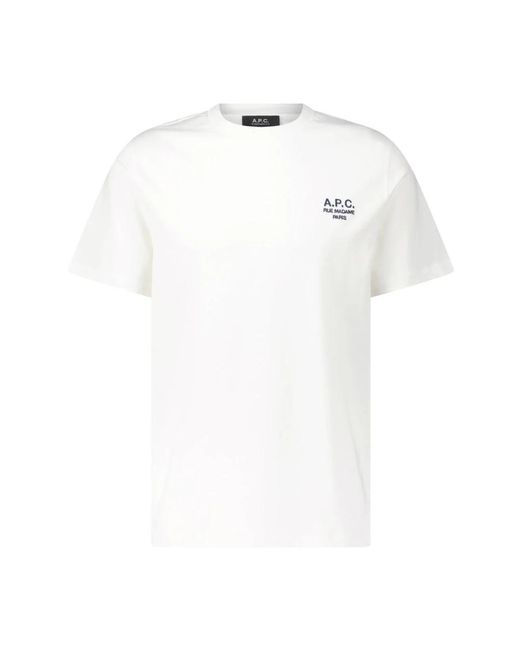A.P.C. Besticktes baumwoll-t-shirt in White für Herren