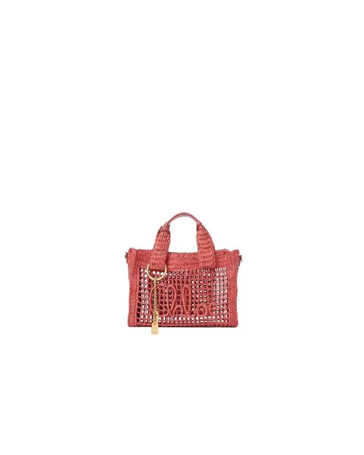 Chloé Red Small Summer Banana East-West Tote Bag With Strap