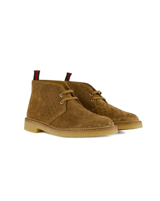 Gucci Brown Lace-Up Boots for men