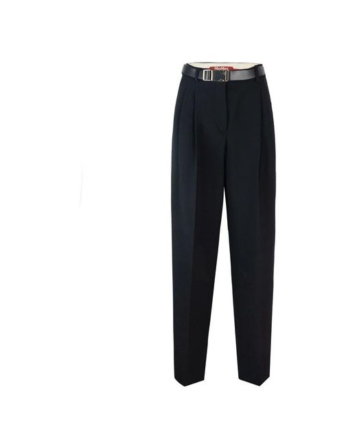 Max Mara Black Schwarze hose weite passform gürtelschlaufen