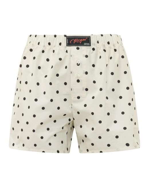 MSGM Shorts Met Stippen in het White