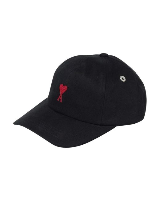 AMI Accessoires ,Zwart ,De Coeur Logo Baseball Cap in het Blue voor heren