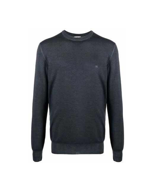 Etro Blue Round-Neck Knitwear for men