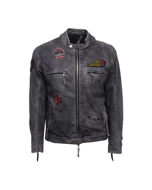 The Jack Leathers Gray Leather Jackets for men