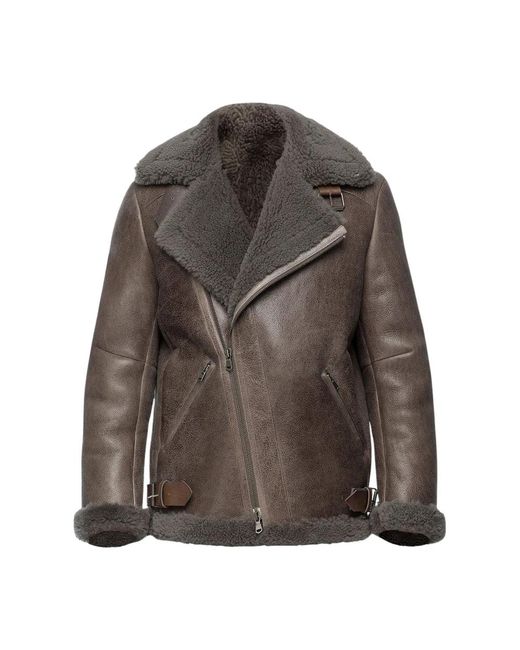 VESPUCCI by VSP Faux Fur Shearling Jassen in het Brown voor heren