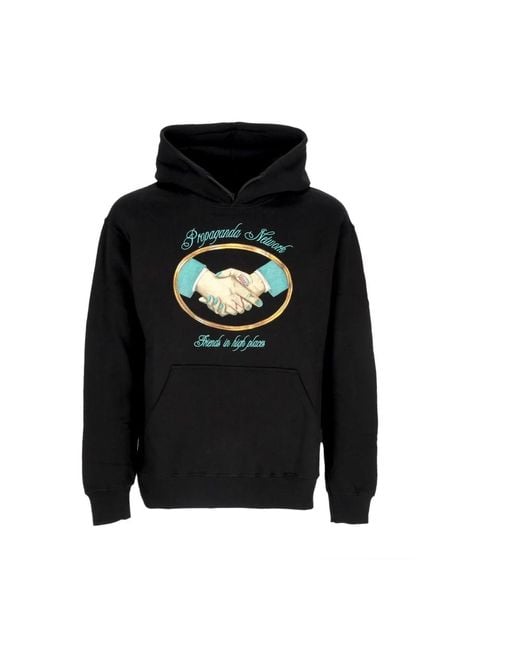 Propaganda Hoodies & Sweatvesten ,Zwart ,Katoen Zwarte Hoodie Met Kangoeroezak in het Black voor heren