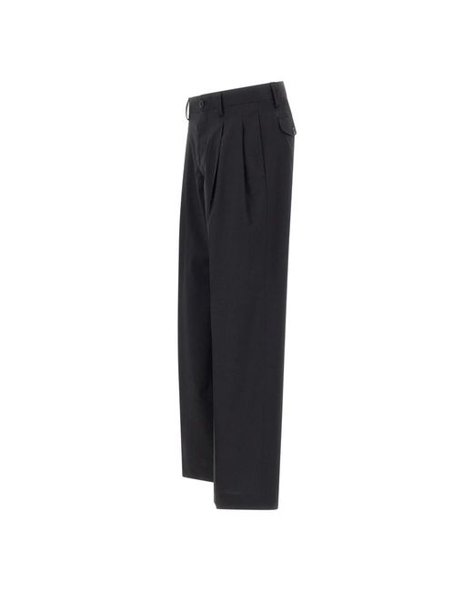 Laneus Black Straight Trousers for men