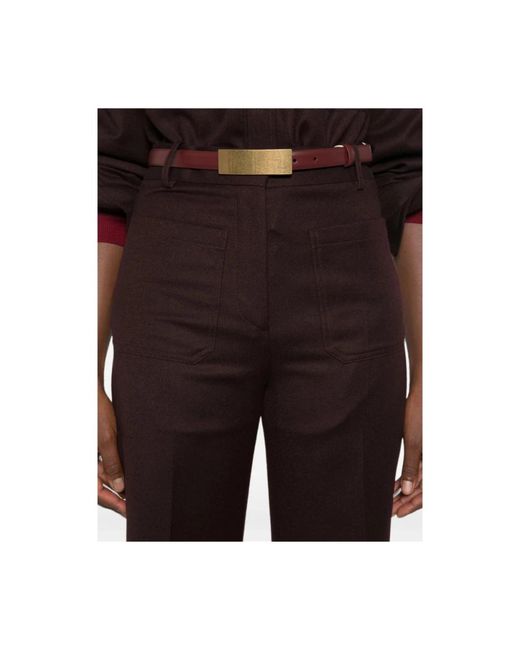 Victoria Beckham Red Wide Trousers
