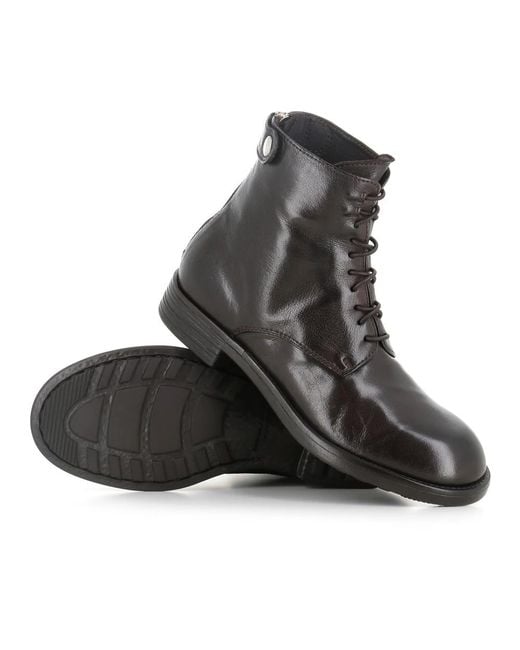Officine Creative Black Lace-Up Boots
