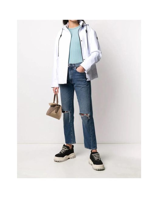 Moose Knuckles Blue Stilvolle e Logo Jacke