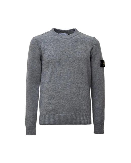 Stone Island Gray Round-Neck Knitwear for men