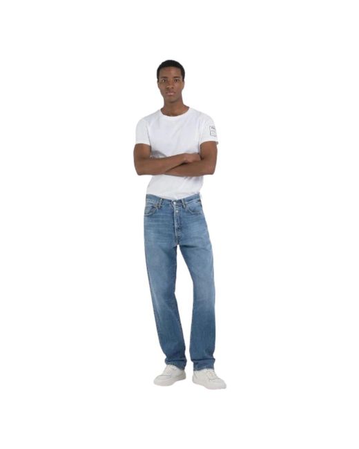 Replay Blue Straight Jeans for men