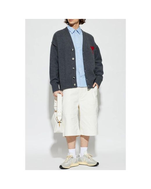 AMI Korte Broeken ,Wit ,Denim Denim Shorts in het White voor heren