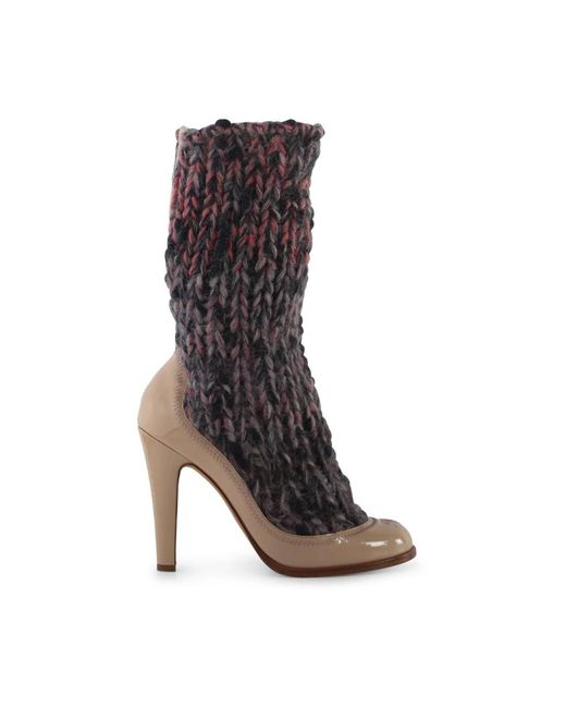 Chanel multicolor wool nude patent leather high heel boots Chanel Vintage  en coloris Marron | Lyst