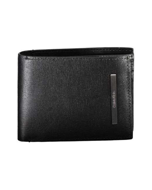 Calvin Klein Accessoires ,Zwart ,Stijlvolle Rfid-Beveiligde Bi-Fold Portemonnee in het Black voor heren