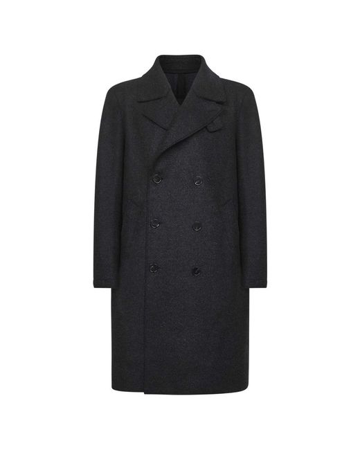 Harris Wharf London Black Double-Breasted Coats for men