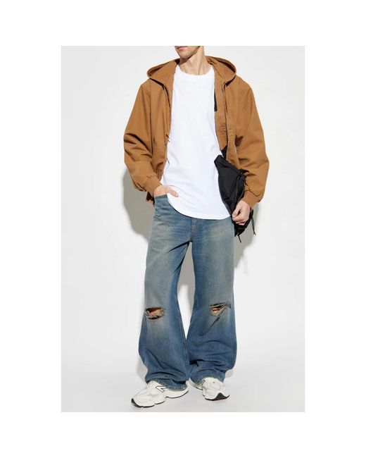 Carhartt Jassen ,Bruin ,Katoen Hooded Jacket Og Active in het Brown voor heren