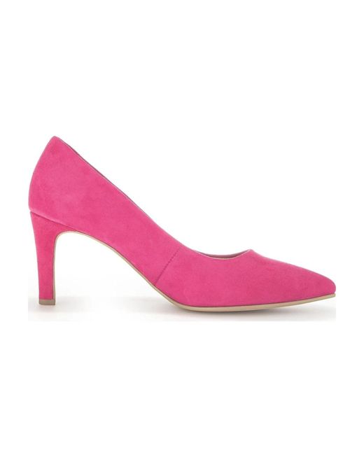 Gabor Schoenen ,Roze ,Suède Roze Elegante Gesloten Pumps in het Pink