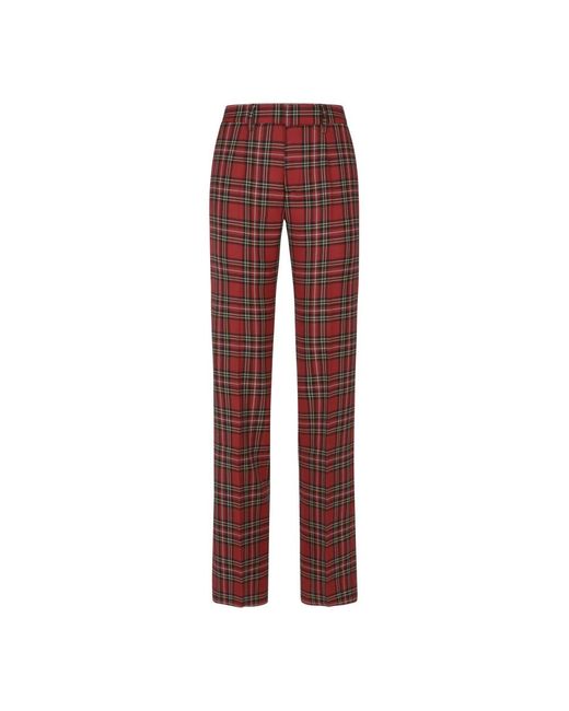 Alessandra Rich Red Straight Trousers