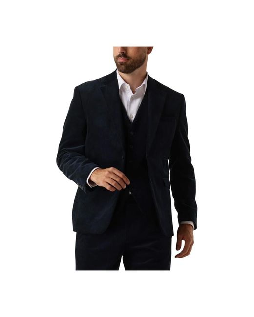 SELECTED Jassen ,Blauw ,Corduroy Gilet Voor in het Black voor heren