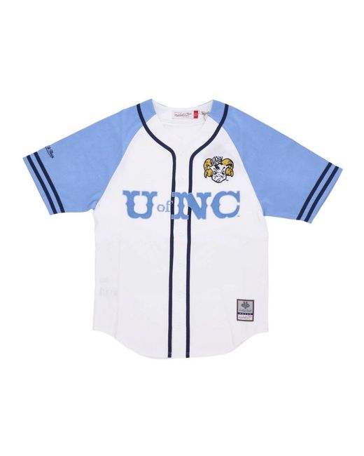 Mitchell & Ness Fitness ,Wit ,Katoen Ncaa Oefendag Baseball Jersey Wit in het Blue voor heren