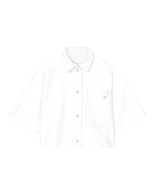 Giacca camicia in denim con tasca di Aeron in White