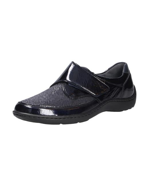 Waldläufer Black Bequemer Damenslipper Aus Leder Und Textil