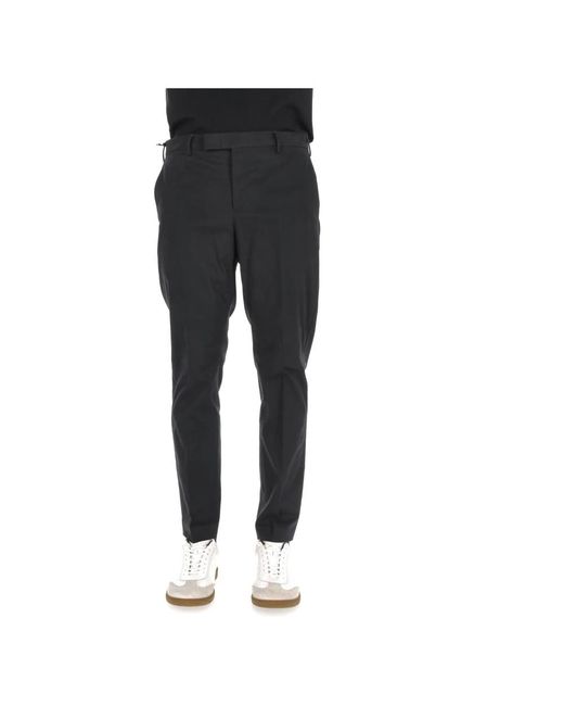 PT Torino Black Slim-Fit Trousers for men