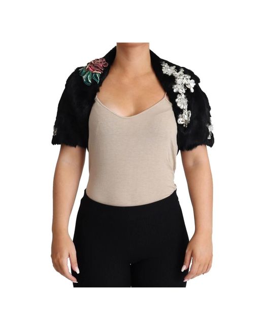 Dolce & Gabbana Cropped Jas in het Black