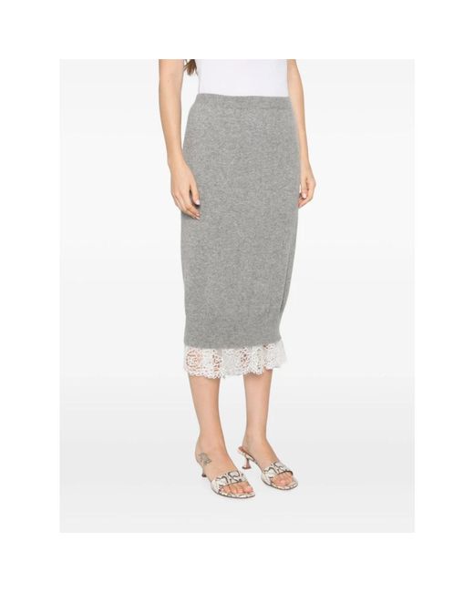 Ermanno Scervino Gray Midi Skirts