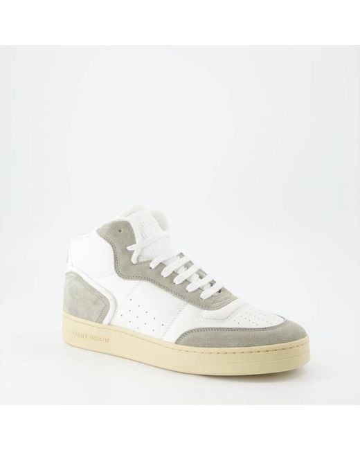 Saint Laurent Schoenen ,Wit ,Suède Bicolor Leren En Suède Sneakers in het White voor heren