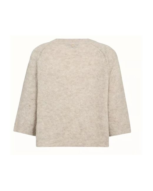 Mos Mosh Mmthora V-Neck Knit Cardigan in het Natural