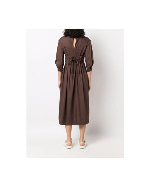 Tela Brown Midi Dresses