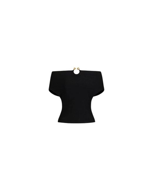 Alberta Ferretti Black Round-Neck Knitwear