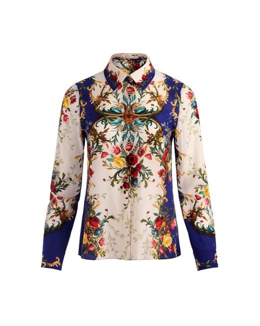 Alice + Olivia Overhemden ,Veelkleurig ,Willa Lange Mouw Verborgen Sluiting Zijden Blouse in het Multicolor