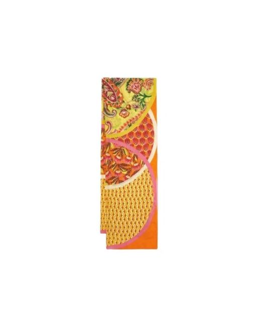 Maliparmi Orange Silk Scarves