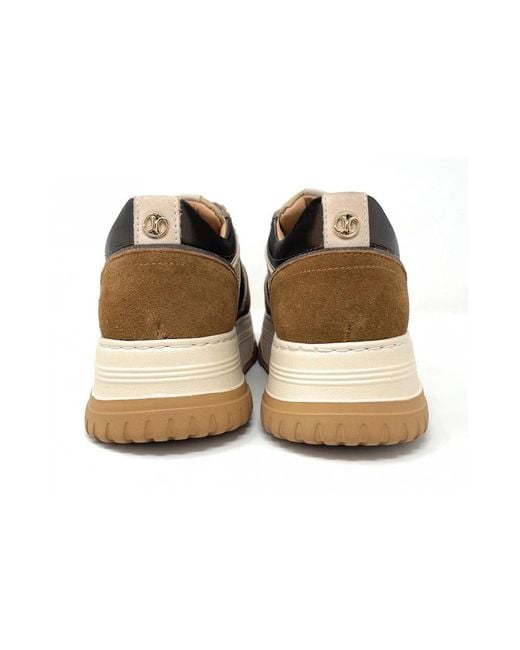 Janet & Janet Metallic Sneakers Aus Wildleder Und Leder Mit Strass
