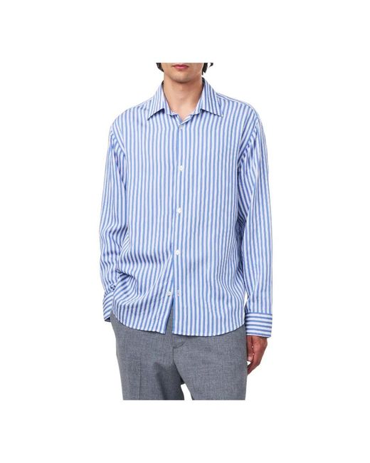 NN07 Blau gestreiftes twill-knopfhemd in Blue für Herren