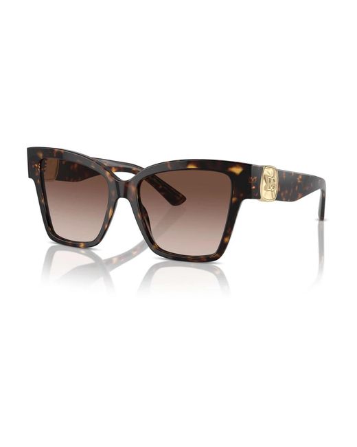 Dolce & Gabbana Brown Quadratische sonnenbrille dg precious inspiriert