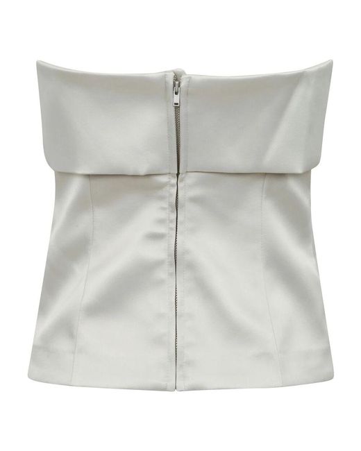 Entire studios White Gummi Griff Trägerloses Top
