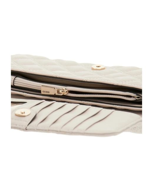 Guess Accessoires ,Bruin ,Stijlvolle Kaarthouder Met Ritssluiting in het Natural