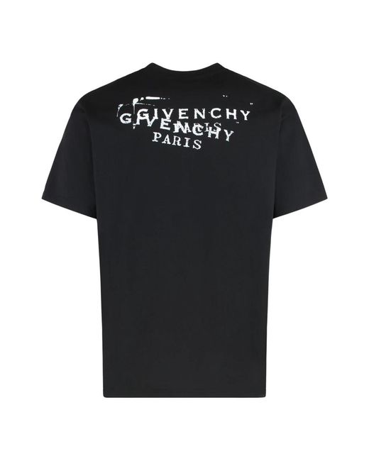 Givenchy Tops ,Zwart ,Katoen Katoenen T-Shirt Met Stempelprint in het Black voor heren
