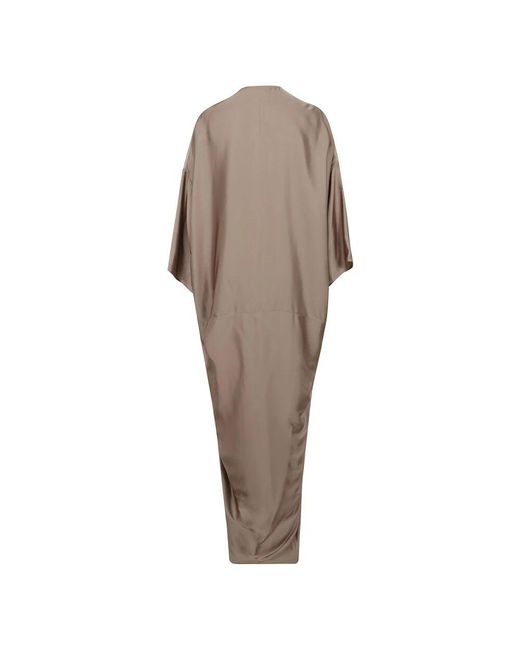 Rick Owens Brown Tommykite Langes Lockeres Asymmetrisches Kleid