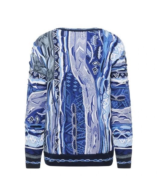 carlo colucci Blue Round-Neck Knitwear for men