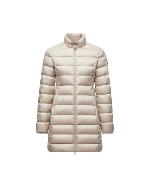 Moncler Jassen ,Polyester Middellange Donsjas in het Natural