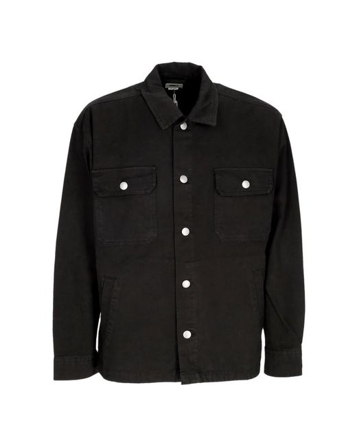 Obey Jassen ,Zwart ,Katoen Zwarte Shirtjas Met Kraag in het Black voor heren
