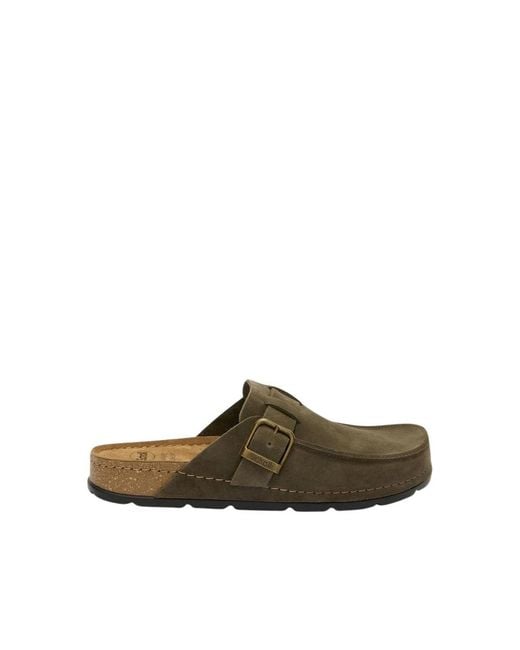Mules di Scholl in Brown da Uomo